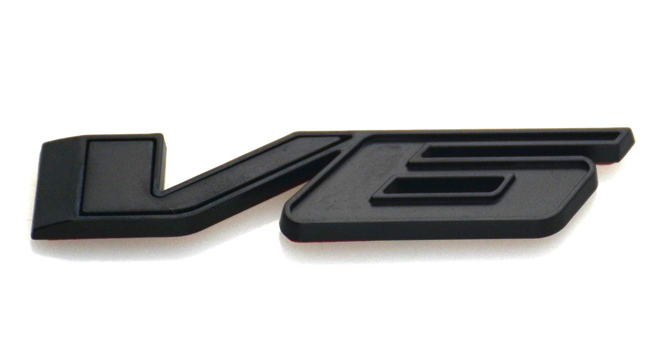 1 Pc V6 Emblem 3D Badge Nameplate Sticker Decal Replacement For 17-20 Canyon Colorado (Matt Black)