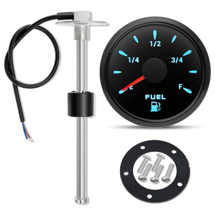 ARTILAURA Fuel Sending Unit and Gauge Kit, 240-33ohms 11'' (275mm) Boat Marine Fuel Tank Sender Stainless Steel Gas Sensor for C