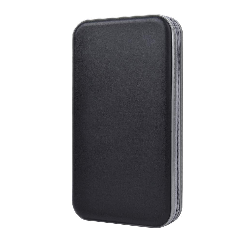 Alavisxf Xx Cd Holder, 72 Capacity Cd/Dvd Case Holder Portable Wallet Storage Organizer Hard Plastic Protective Storage Holder For Car Travel(72 Capacity, Black 72)