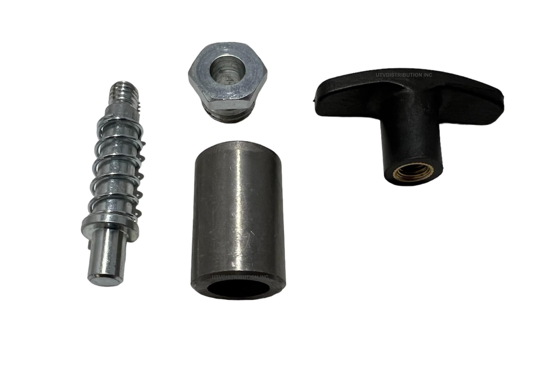 UTVDistribution T Handle Spring Loaded Pull Pin, 3/8" Shank, Nylon Plastic, Black