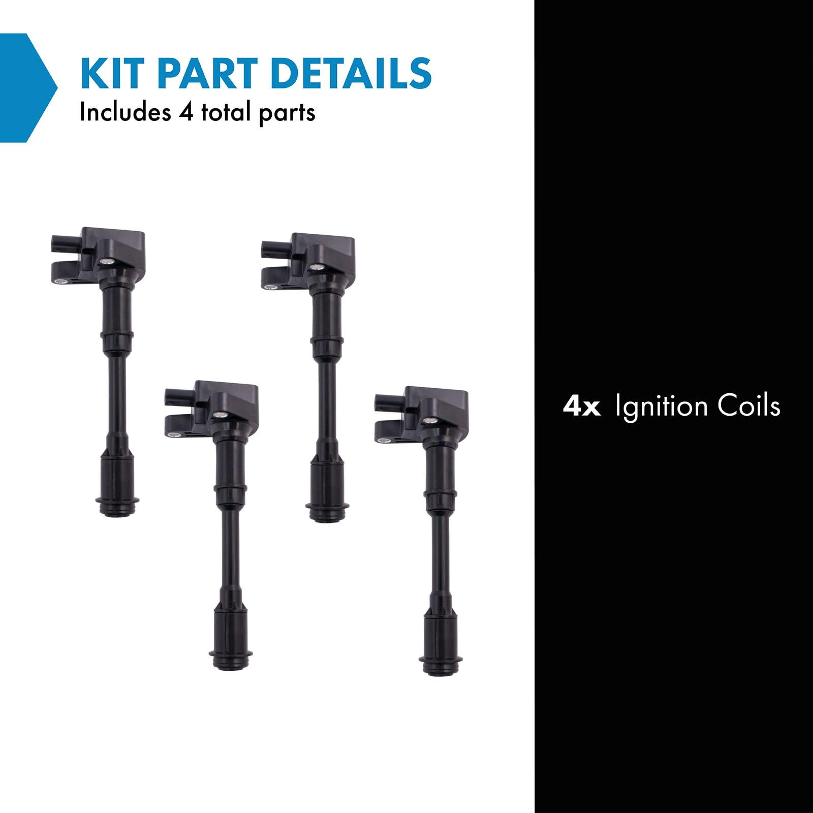Trq Ignition Coil Set Compatible With 2013-2016 Ford Escape 2014-2019 Fiesta 2013-2014 Fusion 2014-2016 Transit Connect