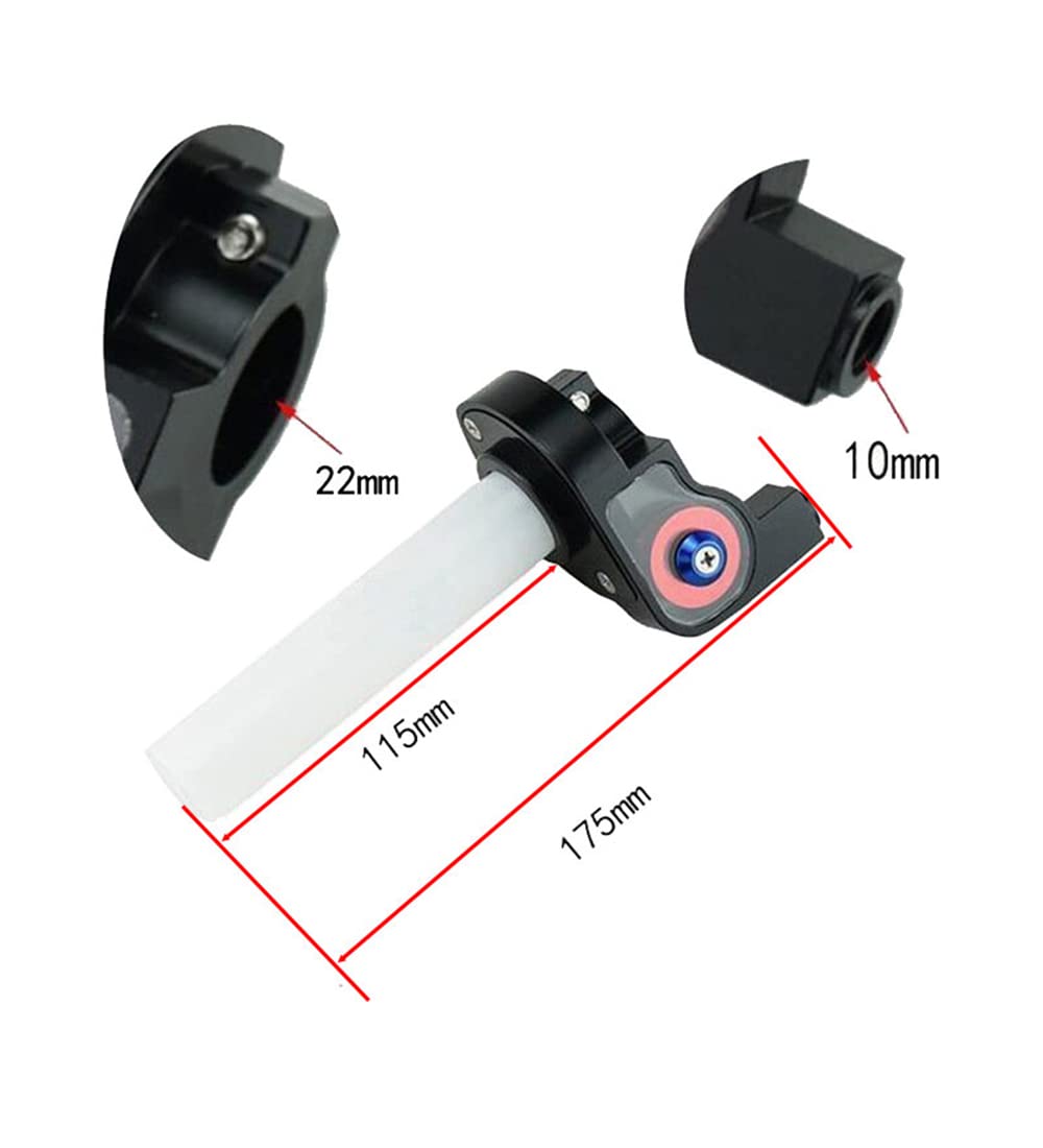 0769FUWU Universal 22mm Twist Throttle Grip + Cable for 250cc Dirt Bike - Red, Model 65465412666, Rubber Material