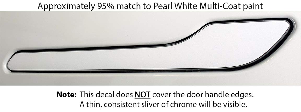 Custom Cut Graphics Tesla Model 3/Y Door Handle Wrap - Pearl White Multi-Coat, Standard Size, Premium Quality