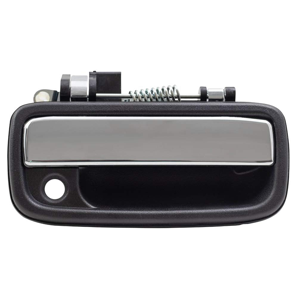 Autoandart Brock Replacement Passengers Front Outside Black With Chrome Lever Door Handle Compatible With 1995-2004 Tacoma Picku