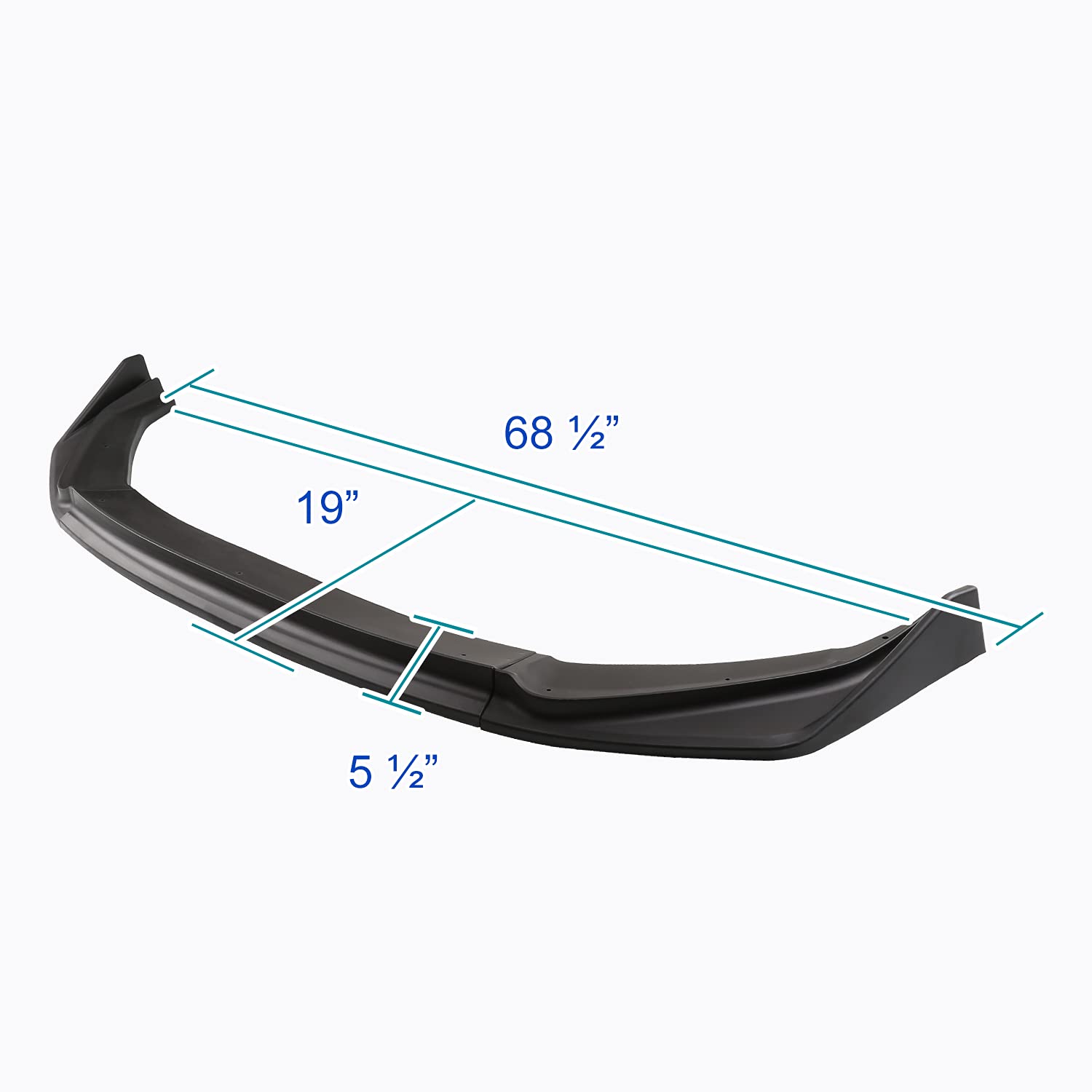 Spec-D Tuning Black Front Bumper Lip Spoiler Splitter Body Kit 3Pc Compatible With Honda Fit 2014-2017
