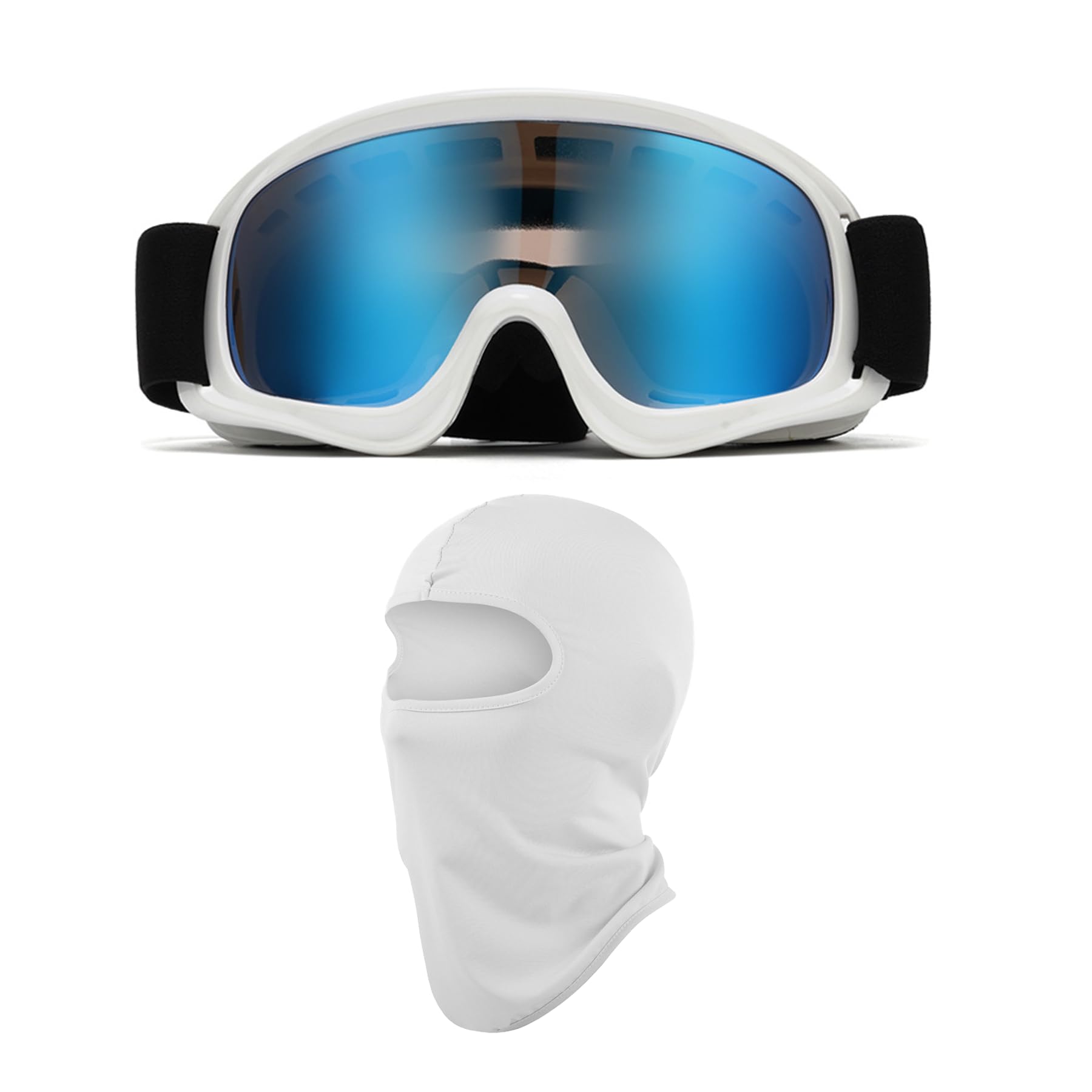 LJDJ Kids Dirt Bike Goggles ATV Motorcycle Off-Road Riding Motocross Glasses with Sun UV Protection Balaclava Full Face Cover (W