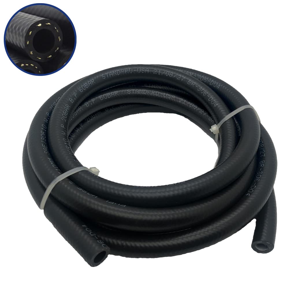 Byredio 3/8 Transmission Cooler Hose 10Mm High Pressure Push Lock Fuel Injection Hose 300Psi 5Ft