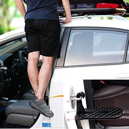 Sinex Car Doo Rstep Easy Access To Car, Folding Car Door Latch Hook Step Mini Foot Pedal Ladder For Jeep Suv Roof | Metal, Alumi