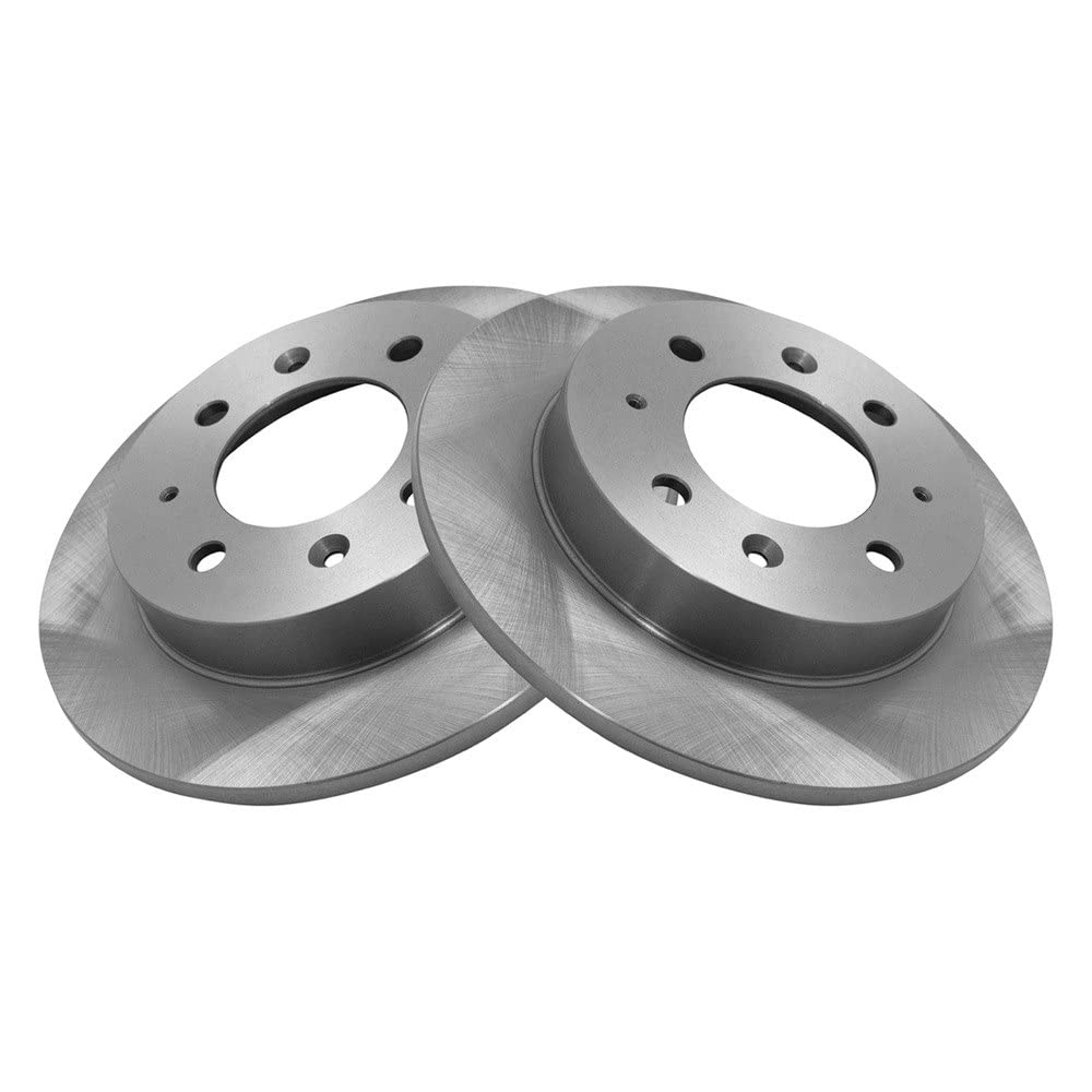 Trq Rear Brake Rotors Set Solid Compatible With 2004-2009 Kia Spectra 2005-2009 Spectra5