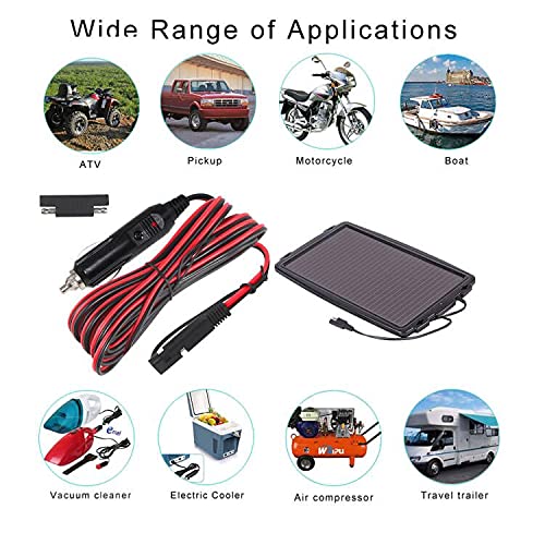 15FT Cigarette Lighter SAE Battery Extension Cable - 12v Cigarette Lighter Plug to SAE Quick Release Extension Battery Charging
