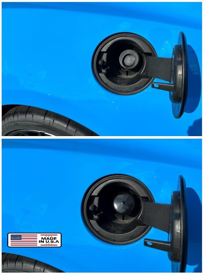 Cap & Shield Capless Gas Cap Cover - Black Vinyl, 2.375in ID, Model 2375-bk-1, Compatible with GMC, Chevrolet, Buick & Cadillac