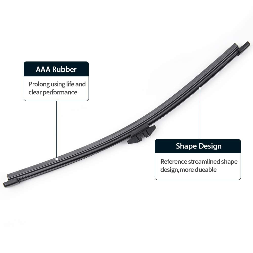 Rear Wiper Blade - Fits 2013-2022 Ford Escape, 2011-2022 Explorer, 2015-2019 Lincoln MKC Back Windshield Wiper Blade, MIKKUPPA R