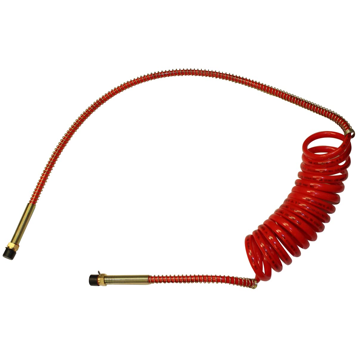 Barjan 15Ft Coiled Air Line With 12In And 40In Leads For Semi Truck 151213R40 Universal Coiled Air Brake Hoses With Leads-Red