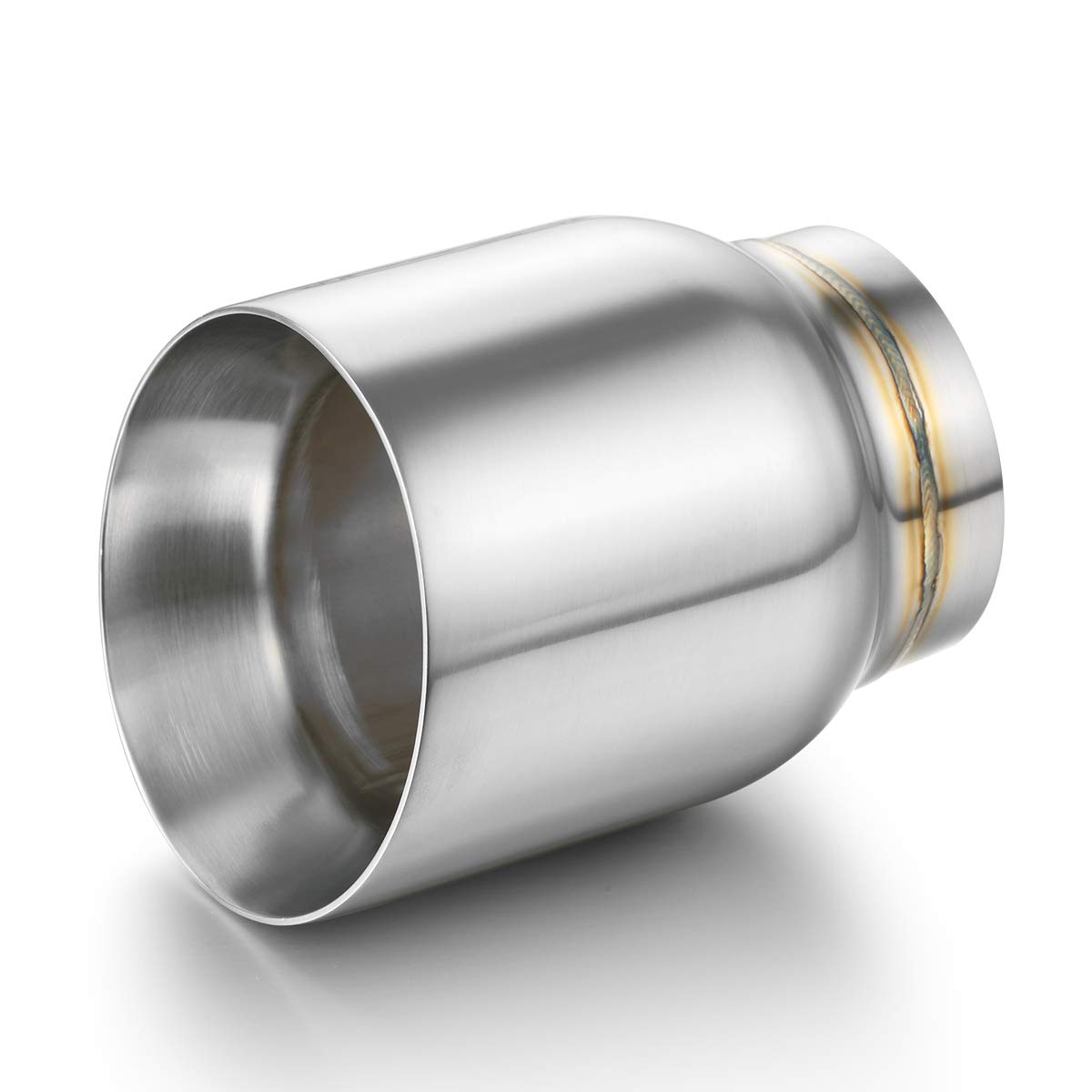 A-KARCK Exhaust Tip 3'' Inlet Dual Wall, Double Wall Car Tailpipe Tip 3'' Inlet 4'' Outlet 5'' Overall Length Weld On Decorate C