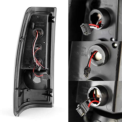 Akkon - For 03-06 Chevy Silverado 04-06 Gmc Sierra Pickup Truck Black Smoke Led Tail Lights Brake Lamps Pair