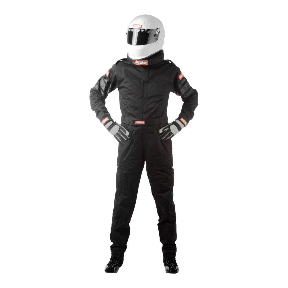 RaceQuip One Piece Racing Driver Fire Suit SFI 3.2A/1 Medium Black 110003