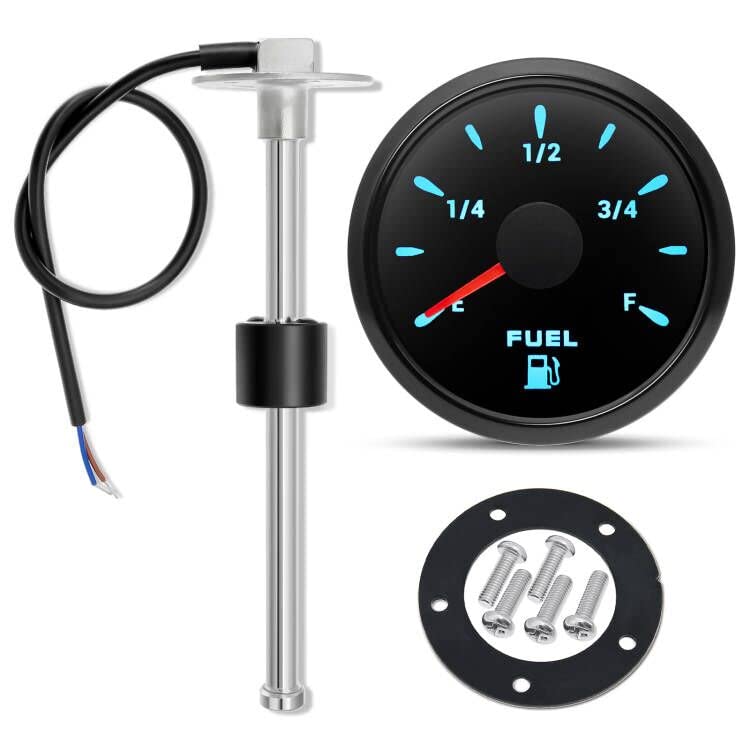 ARTILAURA Fuel Sending Unit and Gauge Kit, 240-33ohms 7 (175mm) Boat Marine Fuel Tank Sender Stainless Steel Gas Sensor for Car 