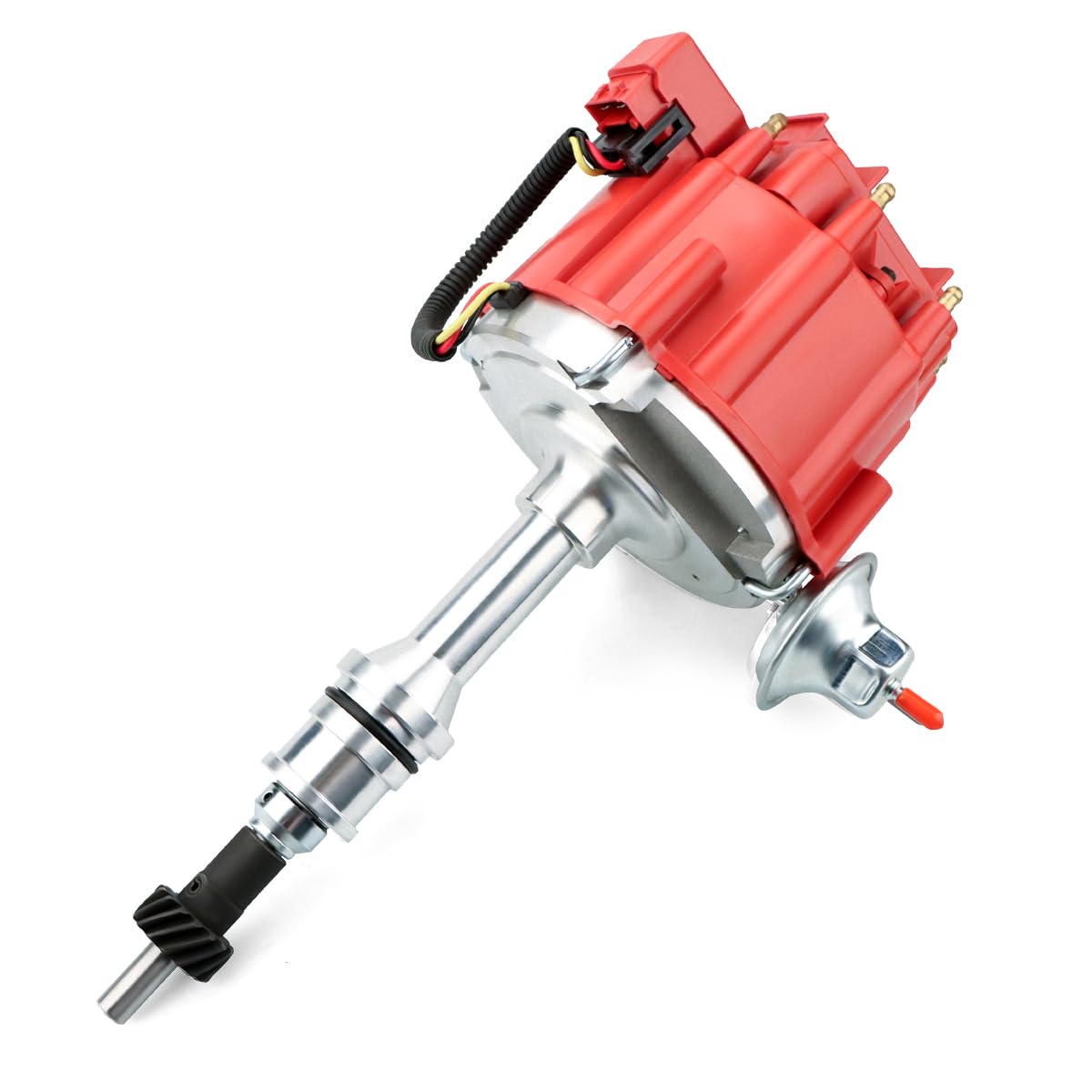 MAS Premium HEI Ignition Distributor 65K Volt with Performance Spark Plug Wires & Free Pigtail Battery Wiring Harness Compatible