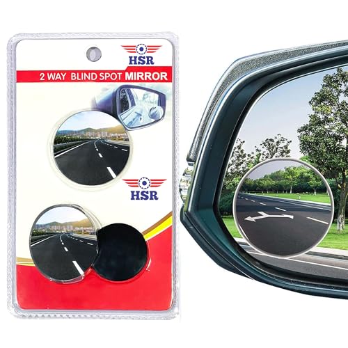 Hsr Car Accessories Pack Of 2 Blind Spot Car Mirrors, 2 Inch Round Hd Glass Convex Rear View Wide Angle Side Mirror Blindspot Wi