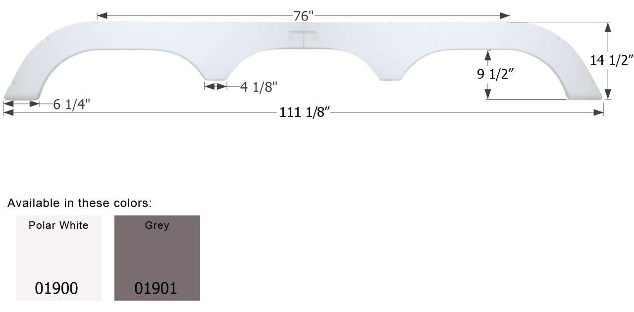 Icon 01900 Triple Axle Fender Skirt Fs1900 For Fleetwood - Polar White