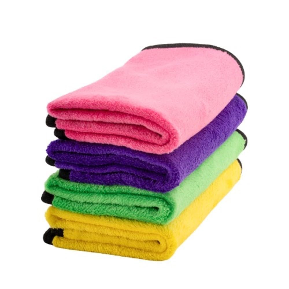 NYRA Microfiber Cleaning Cloths for Car (4 Towel), 40x30 cm DualSided 450 GSM High Absorbency Towels for Detailing, Drying, Dus
