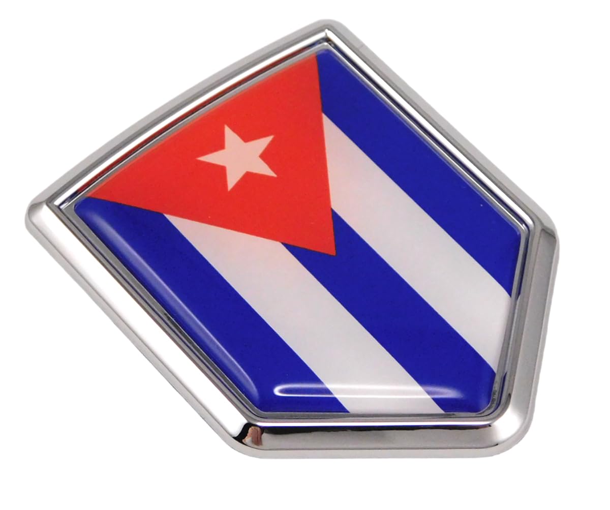 Car Chrome Decals Cuba Cuban Flag Decal Car Chrome Emblem Sticker 3D Decal Cbshd053
