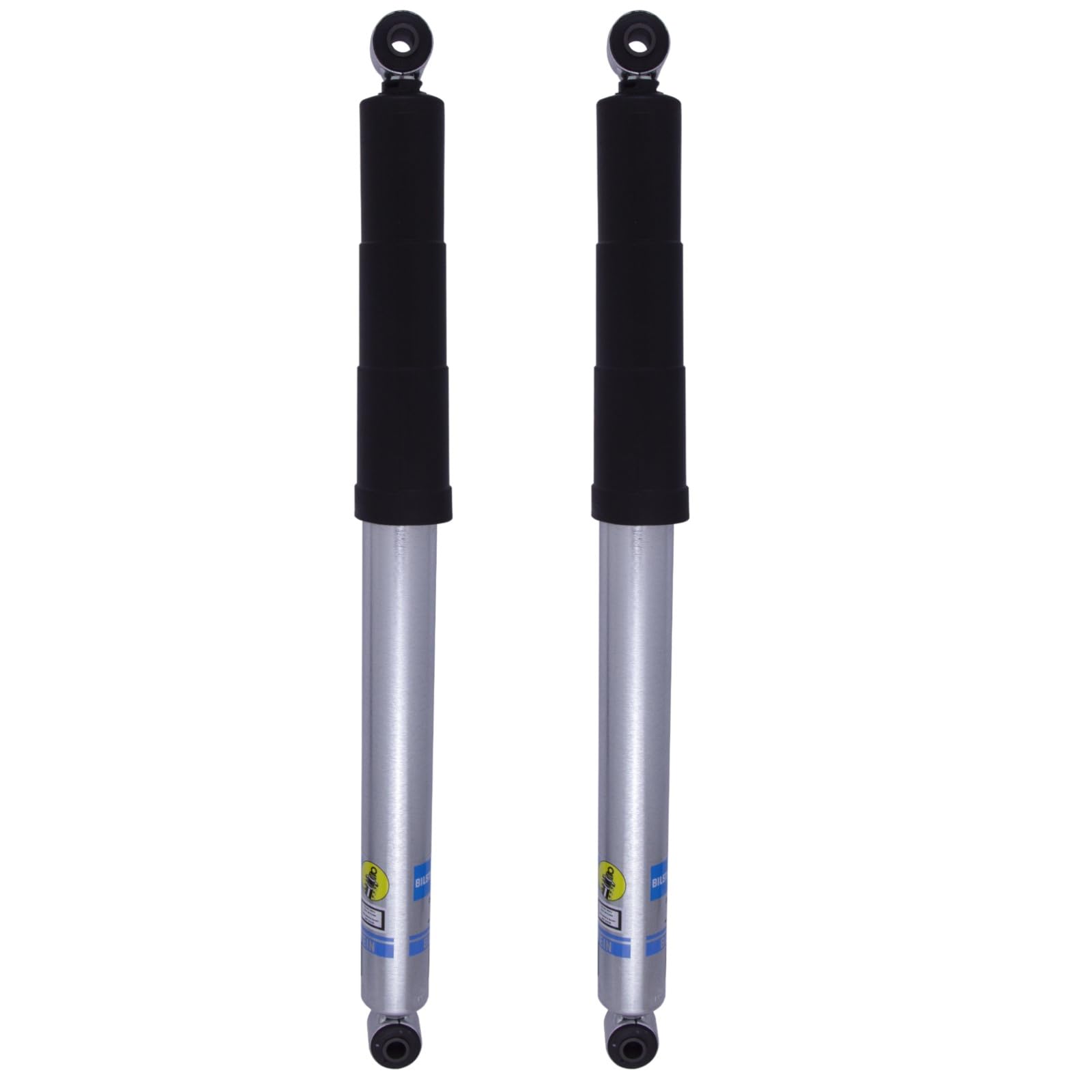 Bilstein 5100 Monotube Shocks Set for 2011-2024 Silverado/Sierra 2500/3500 HD, 1.5" Front Lift, Silver Metal Finish