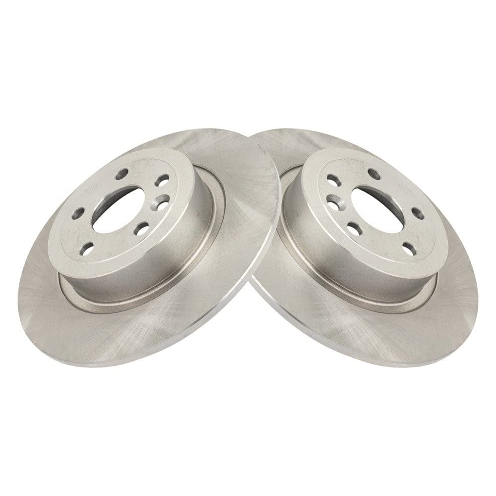 Trq Rear Brake Rotors Set Solid Compatible With 2016-2019 Land Rover Range Rover Evoque