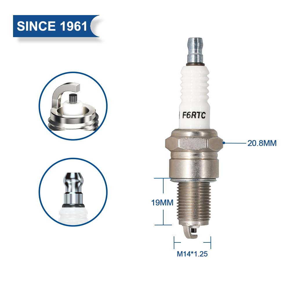 TORCH F6RTC 131-039 Spark Plug Replace for NGK BPR6ES Spark Plug,for Bosch WR6DC WR7DC Spark Plug,for Champion RN9YC RN10YC Spar