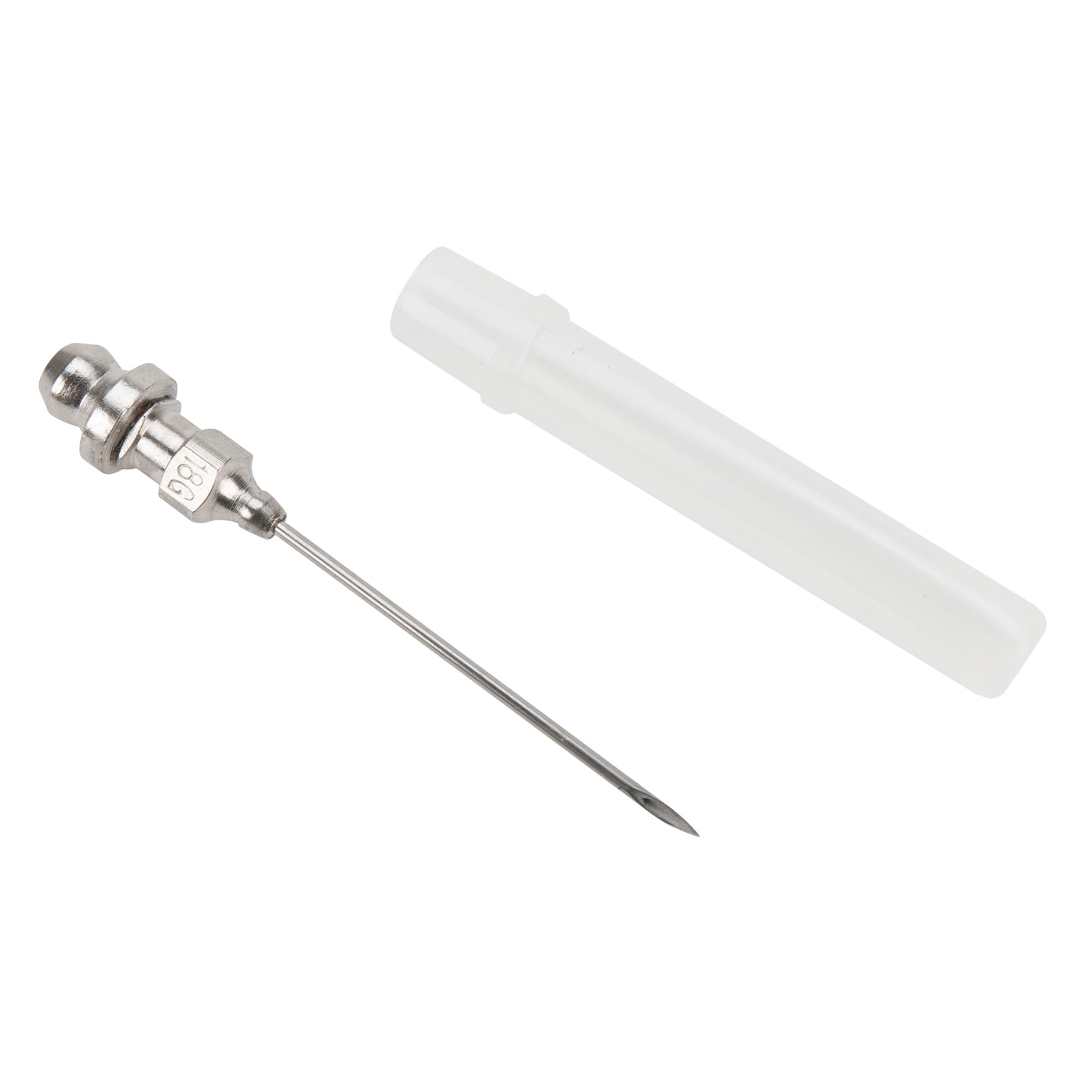 Performance Tool W54213 18 Gauge Tempered Stainless Steel Grease Injector Needle With Protective Cover For Hand Grease Guns