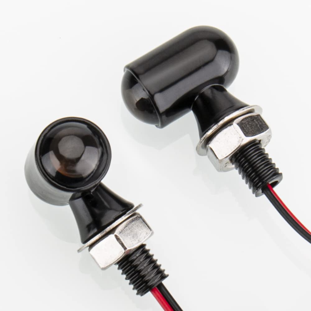 HAZAWA Micro LED Turn Signals - Mini Blinkers for Harley, Honda, Kawasaki, Suzuki, Triumph, Yamaha - Style E, Model HZW-TS-2W
