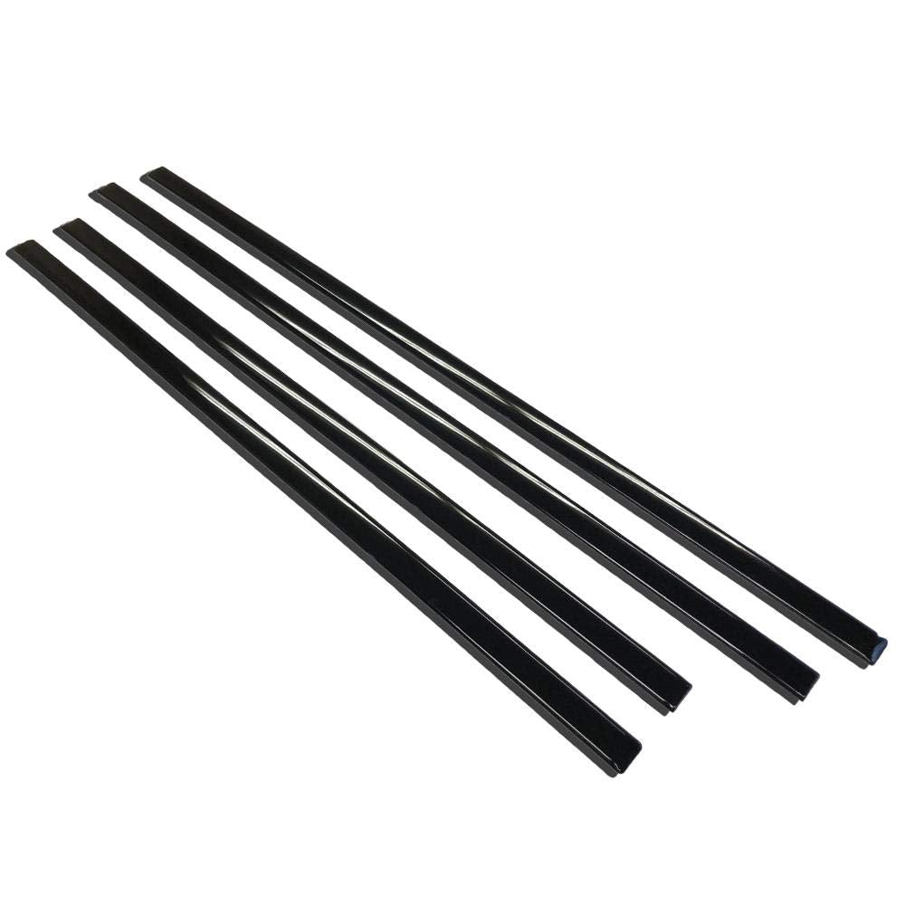 Exclusive Glossy Black Series Stick-On 4pcs ABS-Plastic Side Molding Trims Compatible with 2014-2018 Chevroet Silverado