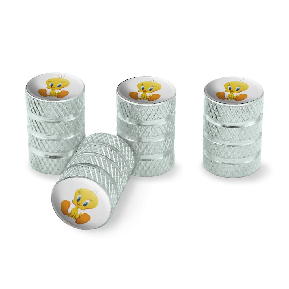 Graphics & More Looney Tunes Cute Tweety Tire Rim Wheel Aluminum Valve Stem Caps