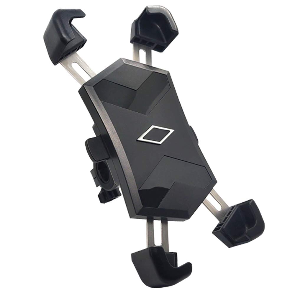Bike Phone Mount, ONESECOND Lock, 360Rotation Adjustable Handlebar Motorcycle Phone Holder with Stainless Steel Clamp Arm Anti
