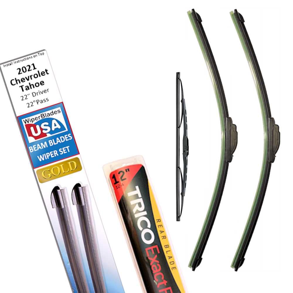 Beam Blade Wipers Replacement Set For 2021 Chevrolet Tahoe W/Rear - Wiperbladesusa Gold Beam Wiper Blades Wipers Set
