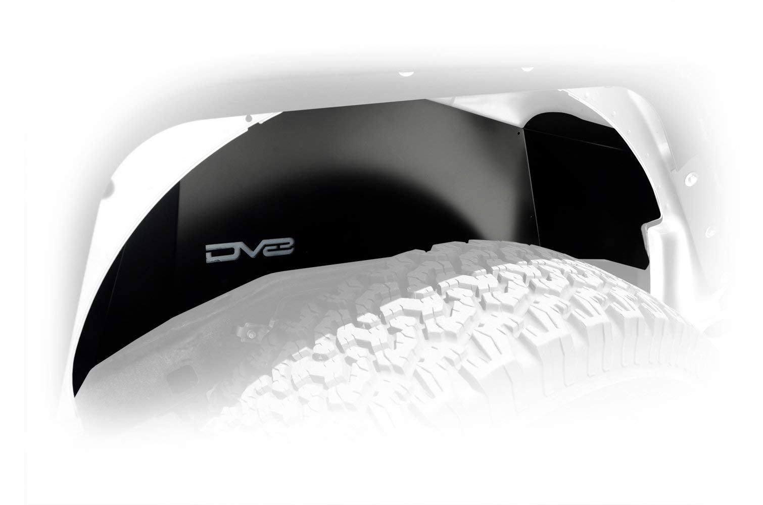Dv8 Offroad | Infend-01Rb | Inner Fender Liner For 07-18 Wrangler Jk | Rear Wheel Wells | Aluminum Construction | Black Powder Coat