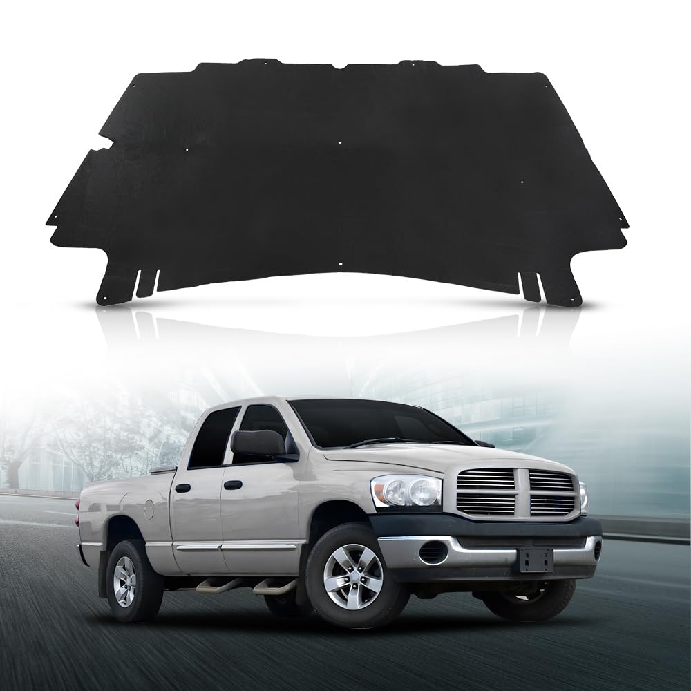 LQI Hood Insulation Pad 1/2'' with Clips Compatible with Dodge Ram 1500 2002-2008, Fit Dodge Ram 2500 3500 2003-2009 Black