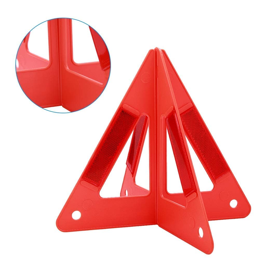 Triangle Warning Sign,Red Portable Car Emergency Breakdown Reflective Warning Safety Road Stop Sign Foldable