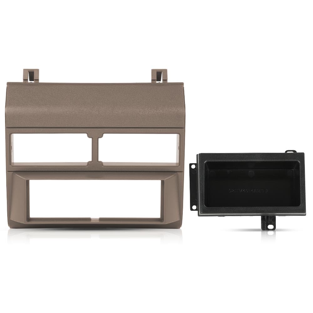 G-Plus Single Din Radio Stereo Dash Kit Beige W/Storage Pocket Compatible With 1992-1994 Chevy Crew Cab Dually/Fits 1992-1994 Ch