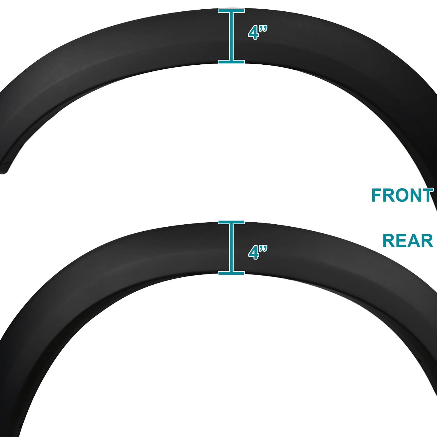 Spec-D Tuning 4Pc Front + Rear Factory Style Smooth Fender Flares Compatible With 2010-2017 Dodge Ram 2500 3500