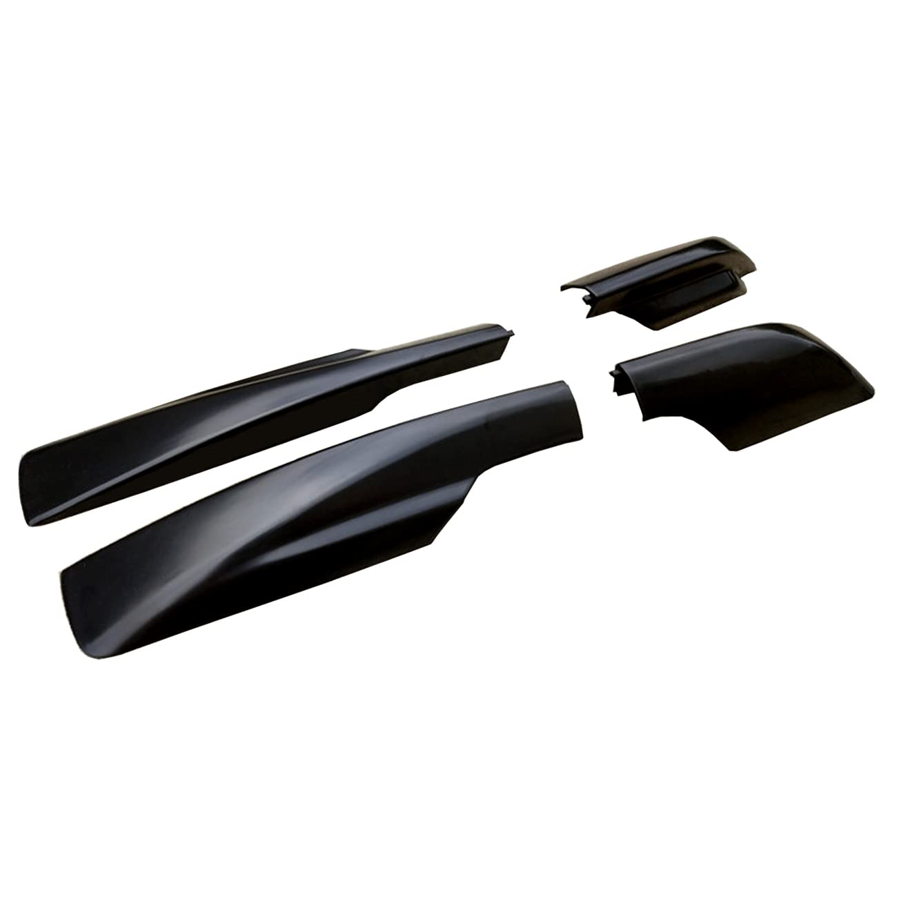 Tocatus Roof Cargo Rack Rail End Cover Shell Cap Trim For Toyota Rav4 2006-2012, Black, 4Pcs