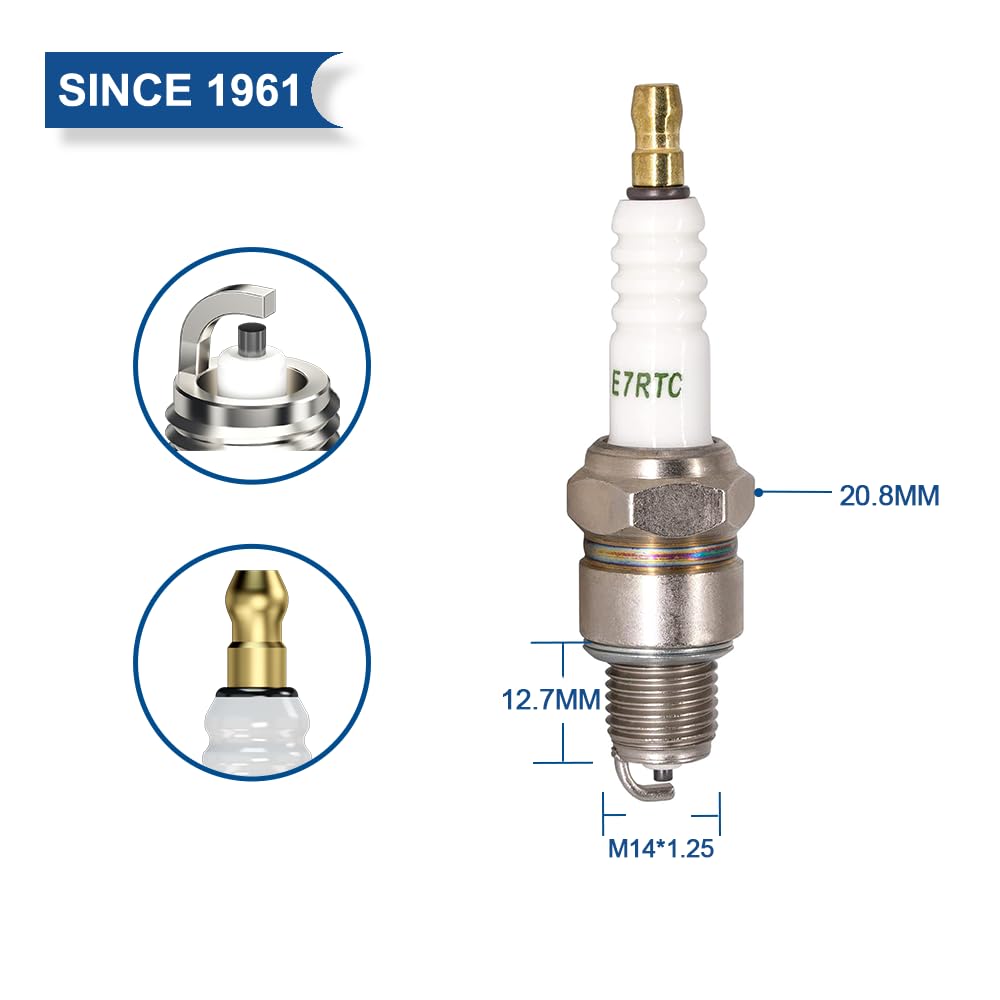 2PK TORCH E7RTC Spark Plug Replace for NGK 7022 BPR6HS 6422 BPR7HS Spark Plug, for CHAMPION RL82YC QL82YC Spark Plug, for DENSO