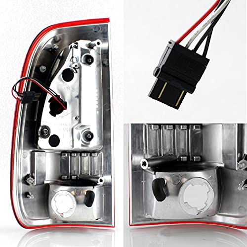 AKKON LED Tube Tail Lights Pair for 97-03 Ford F150, 99-07 F250/F350, Red Housing, Model 5-ALT-ON-FF15097-L