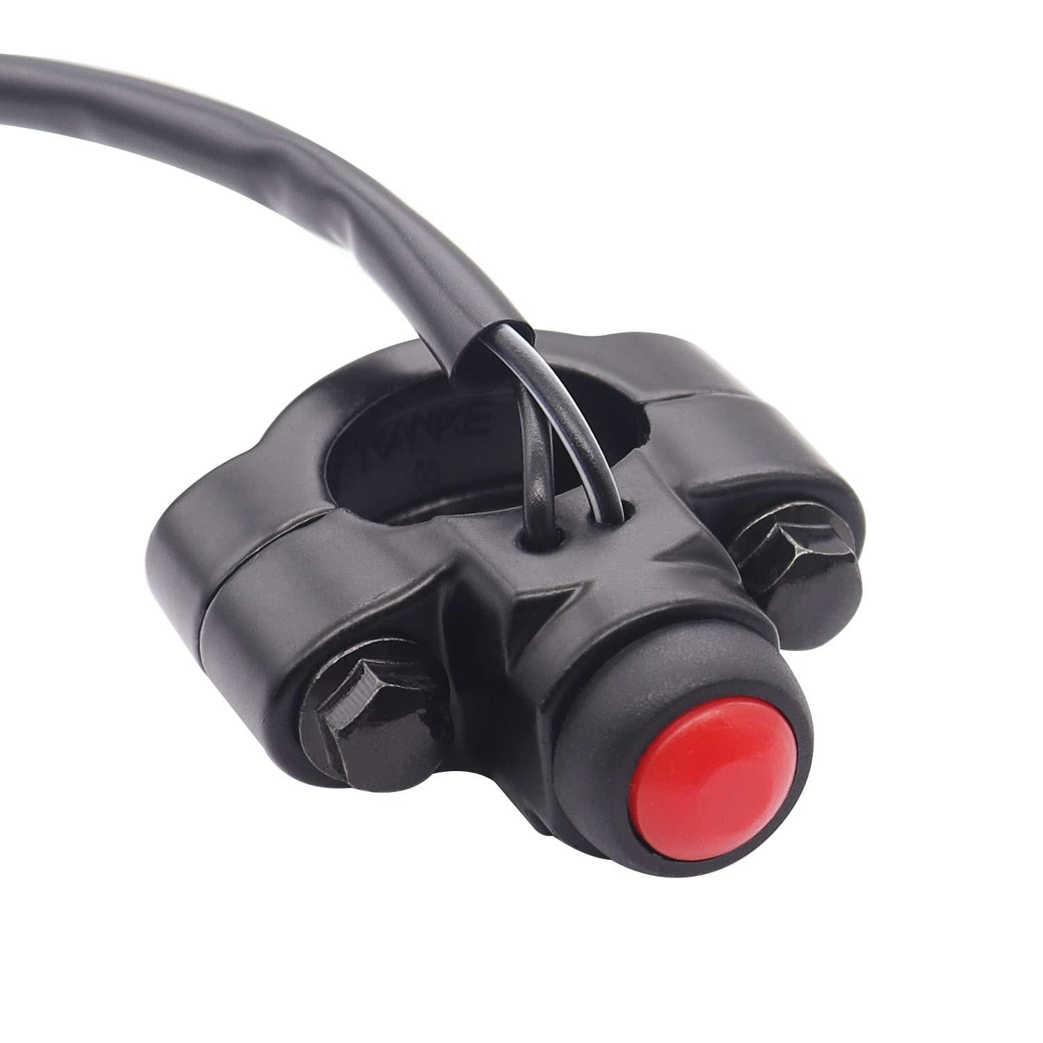 weideer 12V Motorcycle Engine Stop Start Kill Switch ON/Off CNC Universal 7/8inch 22mm Momentary Push Button Switch with Mountin