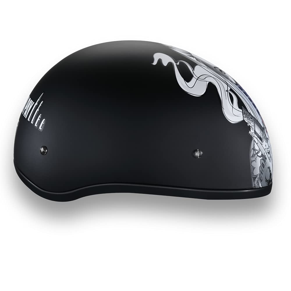 Daytona Helmets Half Skull Cap Motorcycle Helmet - Dot Approved [Make 'Em Pay] [2Xl]