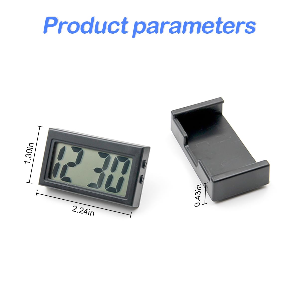 Osilly Mini Digital Clock for Car Dashboard, Battery Operated & Clear LCD Screen Time Display, Small Digital Clock with Self-Adh
