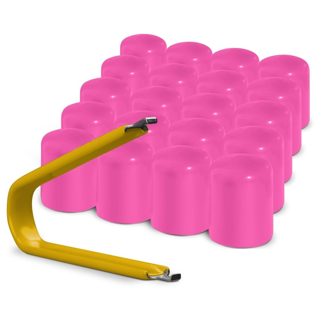 Colorlugs Vinyl Lug Nut Cover | Bubble Gum Pink | Flexible Fit Wheel Lug Nut Cap | Fits 21-23 Mm | Pack Of 20 | Includes Deluxe