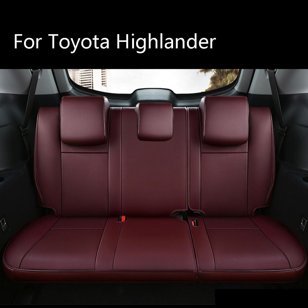 Cochefamilia Custom Fit Highlander Car Seat Covers For Select Toyota Highlander 2014 2015 2016 2017 2018 2019 - Three-Row,Second