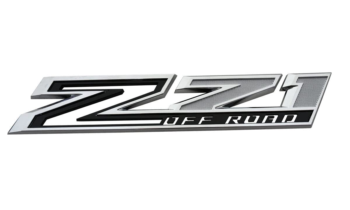 Yoaoo 2-Pack Z71 Off Road Emblems | Chrome Black Decals for Silverado | Model CS203-2-Z71offCHBK