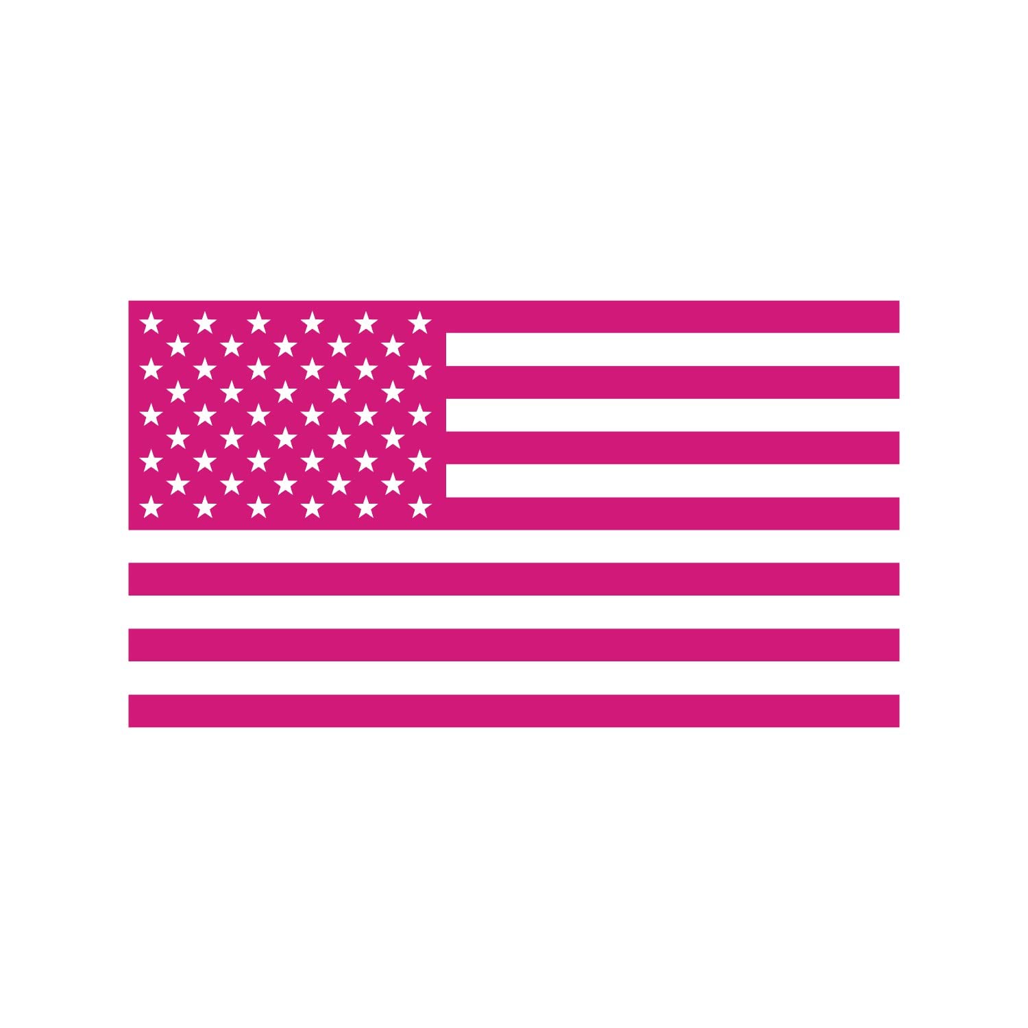 American Us Flag [Pick Color/Size] Vinyl Decal Sticker For Laptop/Car/Truck/Window/Bumper (3.5In X 2In, Matte Hot Pink)